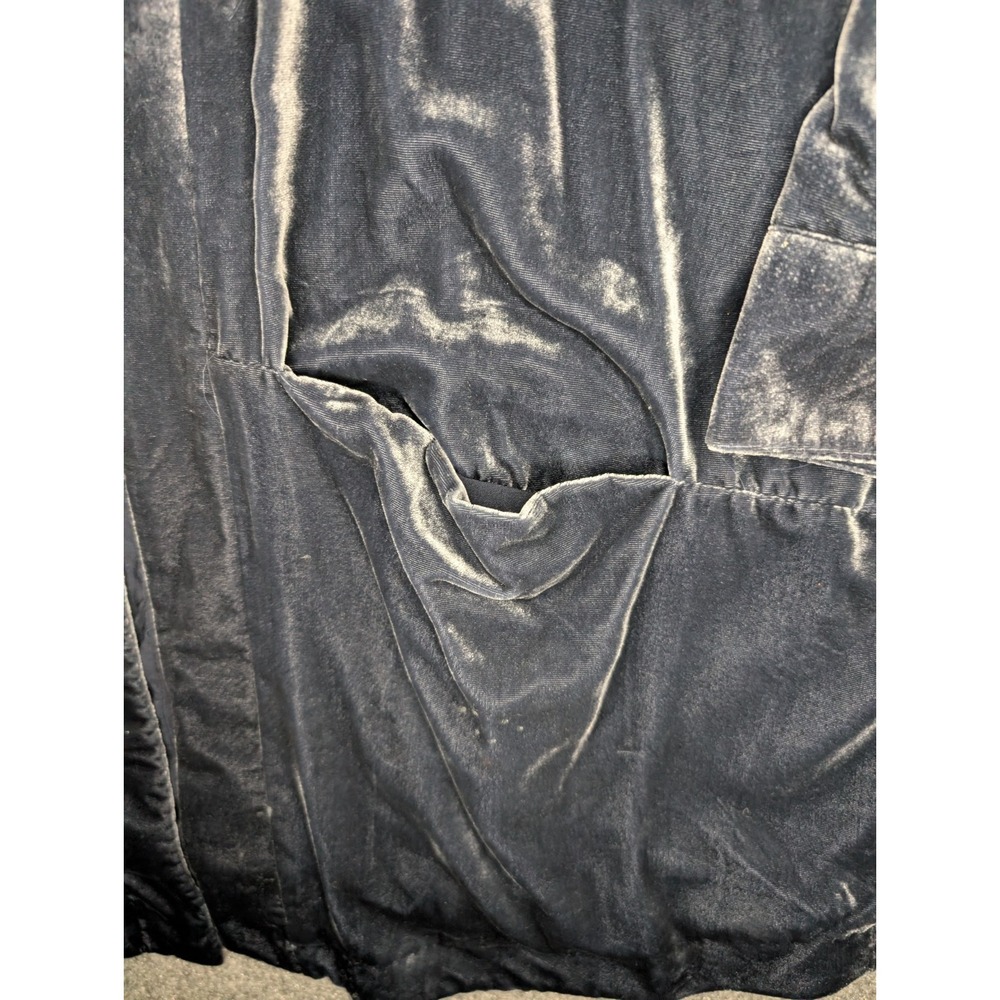 Anthropologie Women's Size XS Esme Blue Velvet Open Kimono Oversized Cardigan - Picture 4 of 11